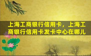 上海工商银行信用卡，上海工商银行信用卡发卡中心在哪儿