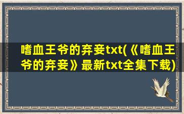 嗜血王爷的弃妾txt(《嗜血王爷的弃妾》最新txt全集下载)