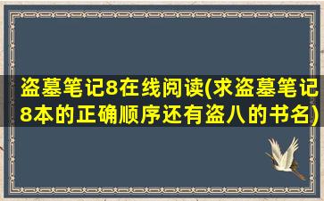 盗墓笔记8在线阅读(求盗墓笔记8本的正确顺序还有盗八的书名)