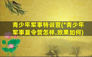 青少年军事特训营(*青少年军事夏令营怎样,效果如何)